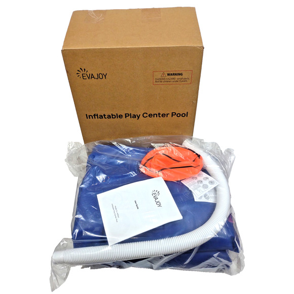 Evajoy Inflatable Kiddie Pool, 90" Kids Pool Basketball Summer Water Party Kit - Picture 2 of 11